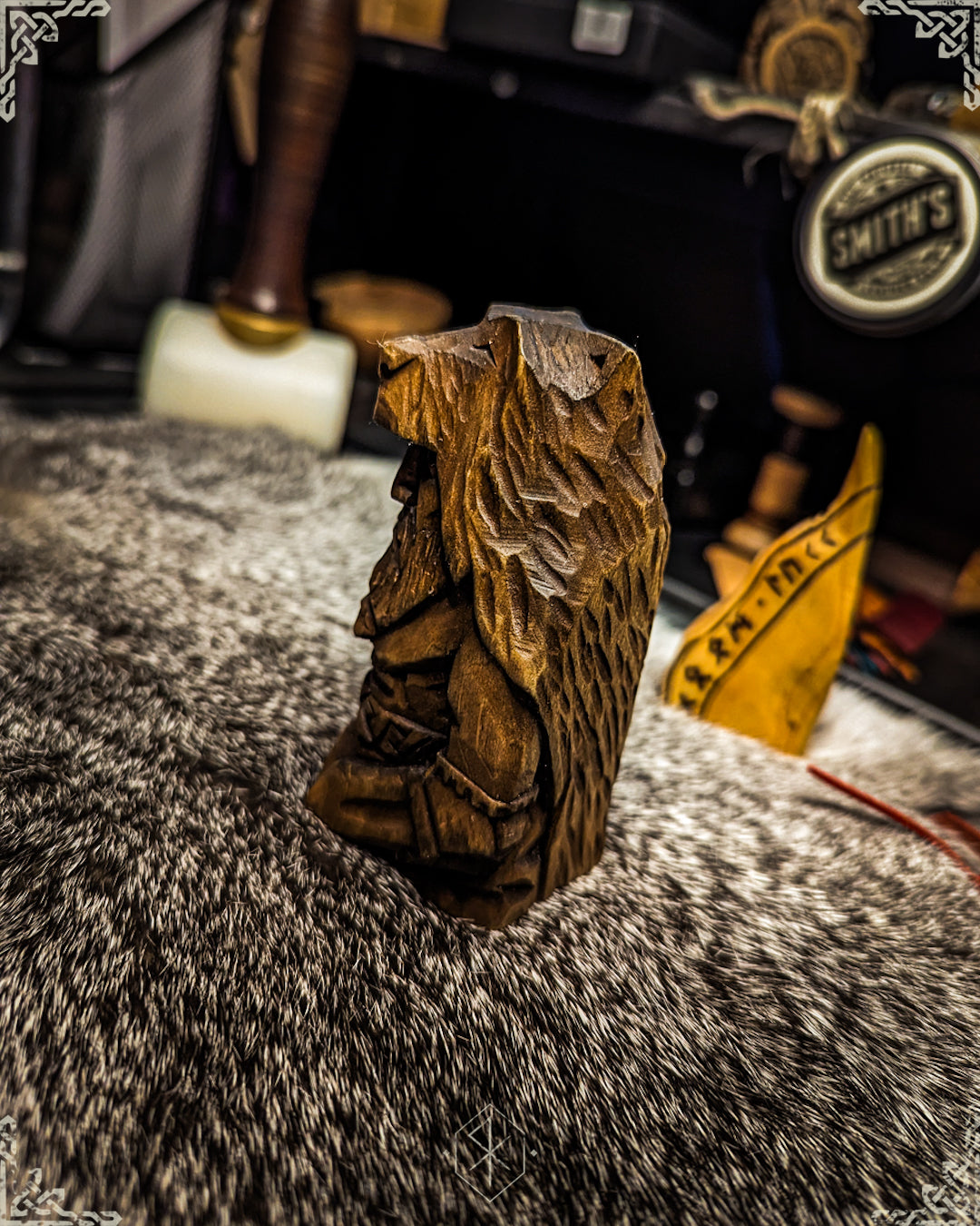 Úlfheðinn - Hand-carved Wooden Statue